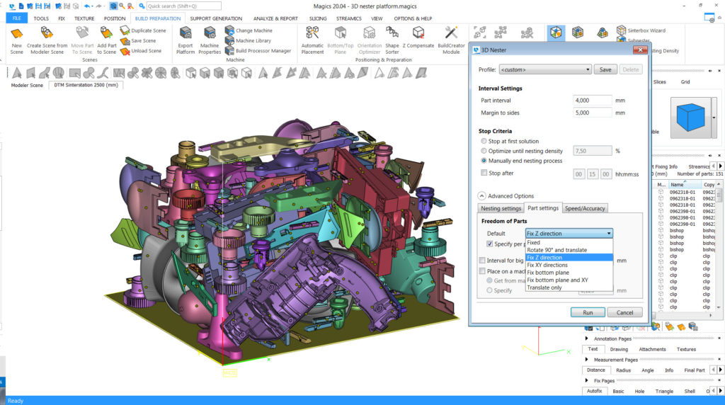 The ability to see all the materials in the model is one of the most convenient features in Materialise Magics 2023